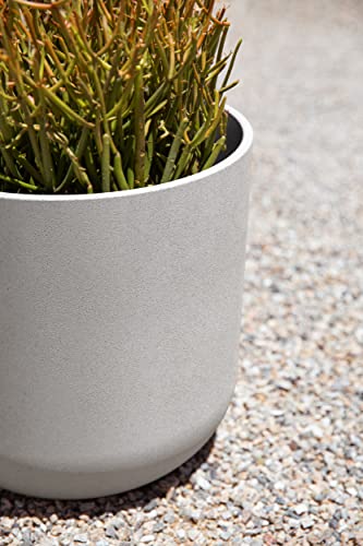 Veradek Mason Series Lima Planter - Round Planter for Indoor or Outdoor Porch/Garden | Made from Plastic-Stone Composite with Drainage Holes | Modern Décor for Succulents, Flowers, Small Plants - color: Gray, size: 10 inches