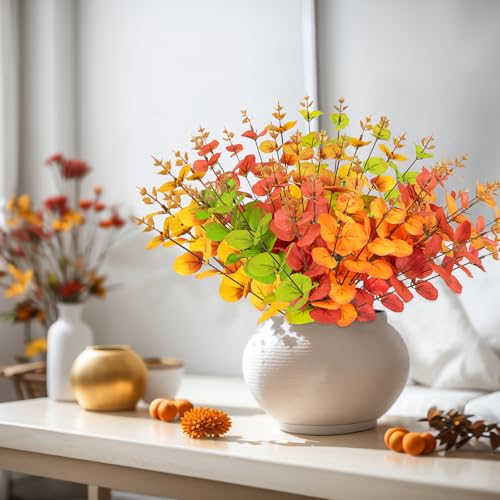 Yen Jean 10PCS Fall/Autumn Decorations for Home Artificial Flowers Bouquet - Thanksgiving Fake Stems Indoor Decor Party Supplies - style: fall stems-3