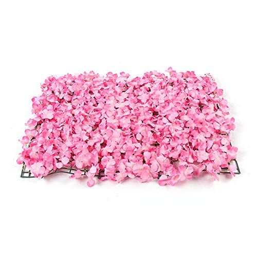 10Pcs 16"x 24" Artificial Flower Wall Panels,Flower Wall Mat Silk Flower Panels for Outdoor Garden Backyard Fence Fence Privacy Screen and Indoor Wall Decor (10Pcs Pink) - color: 10Pcs Pink