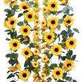 6 Pack Artificial Sunflower Garland 7.2FT Fake Silk Sunflowers Decor Hanging Yellow Flower Vines Party Garlands for Birthday Baby Shower Wedding Garden Home Table Decorations