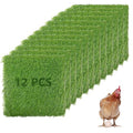 12Pack Chicken Nesting Pads, 12'x12' Nesting Box Pads Artificial Grass Washable Chicken Coop Bedding Laying Rug Fake Turf Mats Grass Carpet Garden Lawn for Hen & Small Pets (12PCS)