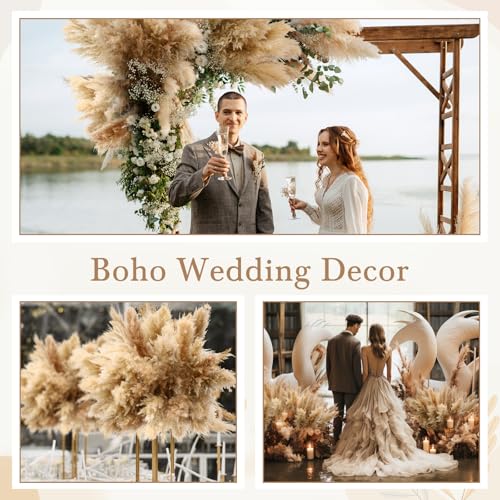 Wavwavw 40pcs 46 Inch Fluffy Tall Pampas Grass Decor Bulk, Natural Dried Pampas Grass Bouquet for Floor Vase, Wedding Floral Arrangements, Party, Farmhouse, Boho Home Decor