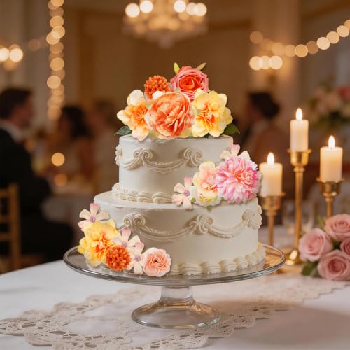 Faux Flower Small Artificial Flower Wedding Party DIY Accessories (27, Orange) - color: Orange