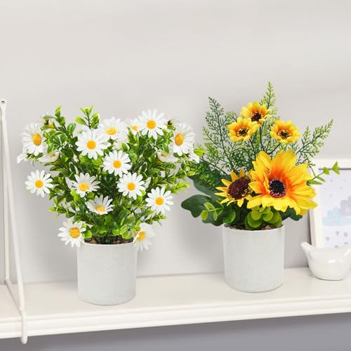 4 Packs Fake Plants Small Artificial Potted Flowers Mini Faux Plants for House Office Bathroom Farmhouse Tabletop Decor - color: Colorful, size: 4 Pcs