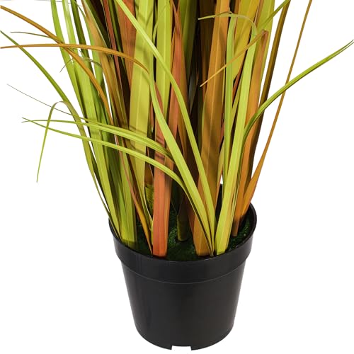 Vickerman Everyday 48" Artificial Mixed Brown Grass with Black Plastic Pot - Faux Grass Plant Decor - Home Or Office Indoor Greenery Accent - size: 48 in