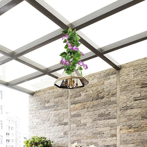 GTIDEA 2Pcs Artificial Vines,15Feet Hanging Plants Silk Morning Glory Garland Fake Green Plant Home Garden Wall Fence Stairway Outdoor Wedding Hanging Baskets Decor Purple - color: Purple