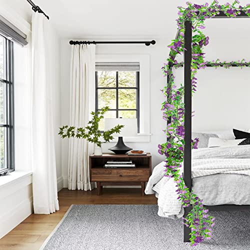 CISDUEO Silk Daisy Flower Garland - Purple Artificial Flower Vine, Hanging Ivy Garland for Wall, Party, Wedding Arch, Floral Decor, Home Indoor/Outdoor Ceremony - color: Purple
