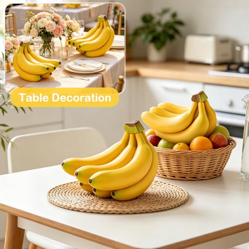 Gresorth 1pc Artificial Lifelike Banana Cluster Decoration Fake Fruit Home Party Festival House Table Show - color: Yellow