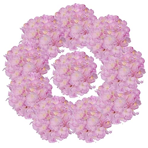 10PCS Artificial Hydrangea Flowers, Fake Hydrangea Silk Flowers Heads with Stems for Wedding Home Party Shop Baby Shower Decoration-Pink - color: New-pink