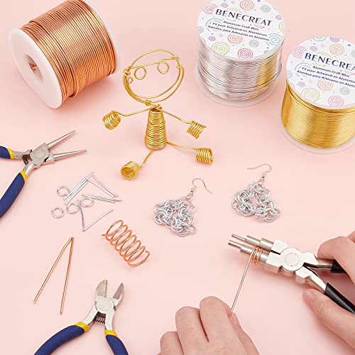 BENECREAT 15 Gauge 220FT Aluminum Wire Anodized Jewelry Craft Making Beading Floral Colored Aluminum Craft Wire - Brown - color: Brown, size: 15 Gauge