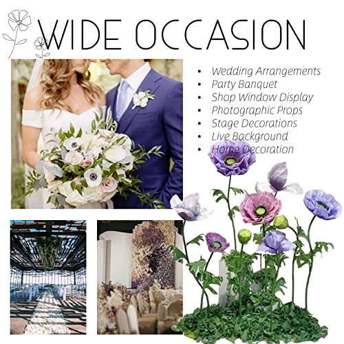Large Artificial Flowers for Decoration, 9 Pcs/Set Giant Paper Flowers for Wedding Birthday Mother's Day Purple Party Banquet Backdrop Decor Photography Props, Shop Window Display - size: 9 Pcs/Set - Fiber Cloth