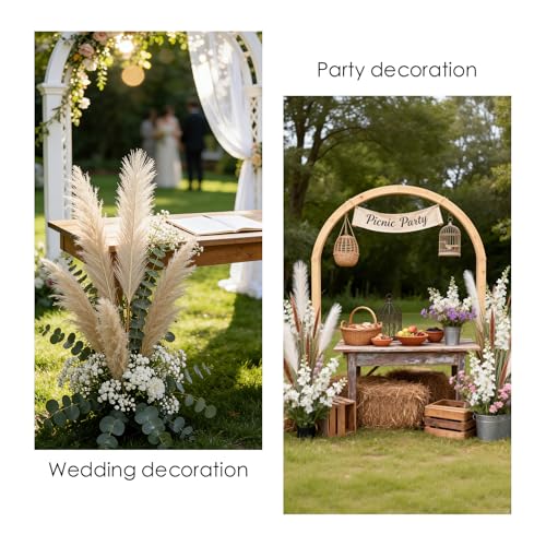 50pcs Faux Pampas Grass Beige 21.6 Inch Non-Shedding for Modern Neutral Home, Boho Wedding and Cream Tone Vase Arrangements - color: Beige