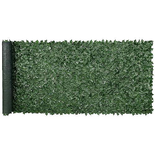 VEVOR Artificial Ivy Privacy Fence Screen, 59 x 158 in Faux Ivy Vine Leaf Hedges Fence, Greenery Privacy Fence with Mesh Cloth Backing, Green Wall Decoration for Outdoor Garden, Yard, Balcony - color: Ivy with Green Mesh Backing, size: 59 x 158 inch