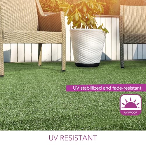 iCustomRug Synthetic Grass Rug – 6 x 11ft Lawn Green Turf Carpet for Patios, Yards, Boats, Camping – Indoor/Outdoor Use - color: Green, size: 6 x 11ft