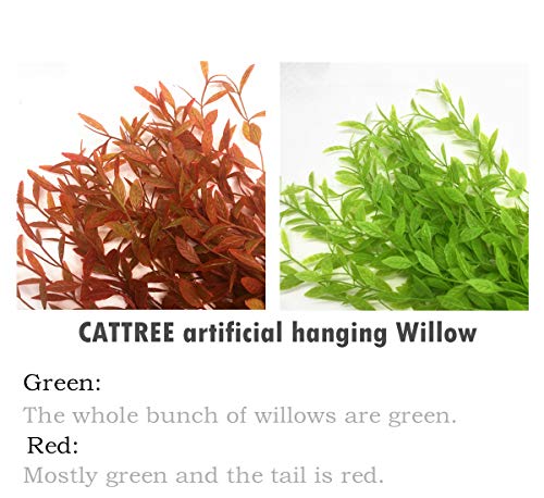 Artificial Hanging Vine, 10 Pcs Weeping Willow Plastic Plants Greenery Leaves Faux Ivy Garland Fake Plant UV Resistant for Indoor Outdoor Garden Door Wall Baskets Wedding Party Table Decoration Green - color: Hanging Willow-green-10 Pcs