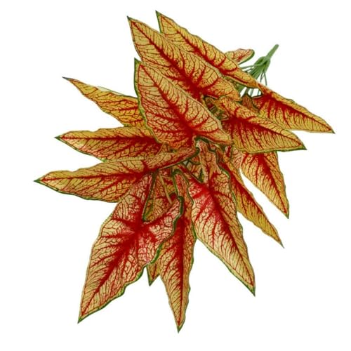 Aglaonema Plant with Variegated Green and Red Leaves, Fake Tree Leaf Simulation Flower Bonsai for Party Decoration Artificial Plants Floor Home Room Decor Ornament (Red No Flowerpot, 75cm) - color: Red No Flowerpot, size: 75cm