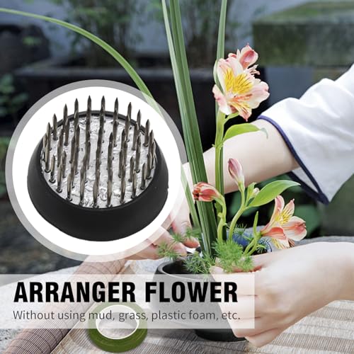 9pcs Jianshan Stainless Steel Pins Flower Arranger 1.33inch/34mm Plastic 1inch Flower Frogs Holder Fixed Flower Pin Holder Tool for Flower Arrangement Plant Fixing Plant Decoration - size: 9PCS-D34 Stainless Steel Pins