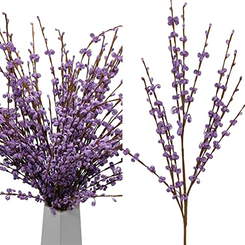 Wootkey 10 Pcs 30" Long Jasmine Artificial Flowers Fake Flowers Dry Branches Stem for Home Office DIY Floral Art Plant Wedding Table Centerpieces Party Vase Decoration (Macaron Purple) - color: Macaron Purple, size: 10pcs-29.5''