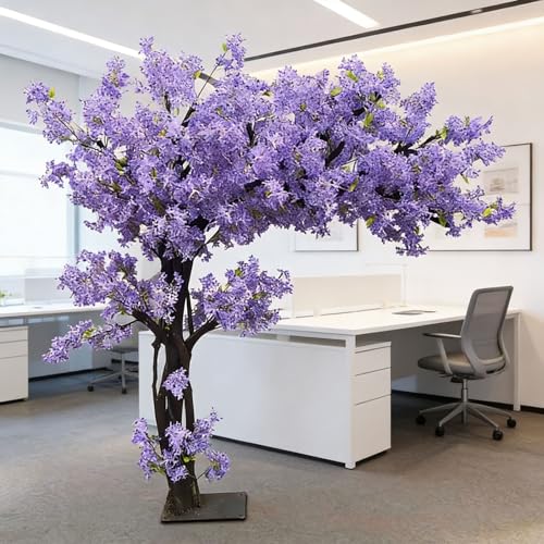 10FT Artificial Cherry Blossom Trees Large Purple for Home Decor Indoor Outdoor,Arbol De Cerezo Artificial Grande,Faux Fake Cherry Blossom Tree for Garden Party Wedding - color: Purple, size: 10x8.2ft
