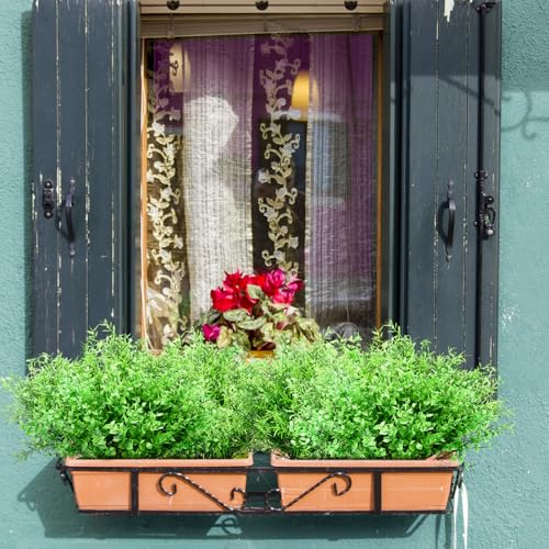 Zeyune 40 Bundles Artificial Grass Plants Outdoor UV Resistant Faux Grass Fake Bushes Plastic Greenery Shrubs Bulk Arrangement for House Outdoor Indoor Decoration Front Porch Window (Artisitic) - color: Artisitic