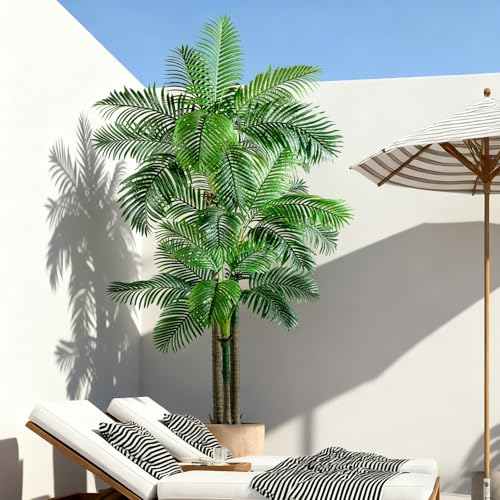 Large Artificial Palm Tree Big Faux Tropical Trees Indoor Outdoor Realistic Floor Plants Tall Fake Plant for Home Living Room Office Decor Porch Outside Patio arboles para Modern Farmhouse decoracion - color: Multi Pole Palm Tree, size: 9ft