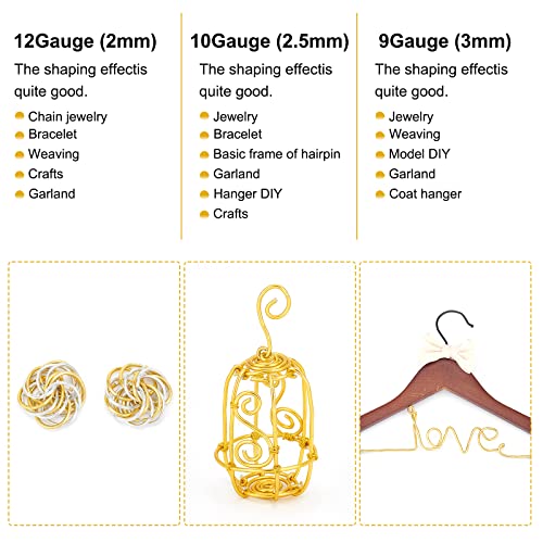 BENECREAT 9 Gauge 55FT Brown Jewelry Craft Wire Tarnish Resistant Bendable Aluminum Sculpting Metal Wire for Jewelry Craft Beading Work, Wreath, Tree Roots Model - color: Brown, size: 9 Gauge