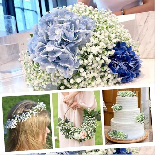100 Pcs Baby's Breath Artificial Flowers, Gypsophila Flowers, Fake White Baby's Breath Flowers Bulk for Wedding Floral Arrangement Party Decor - color: 100pcs-babys Breath Artificial Flowers