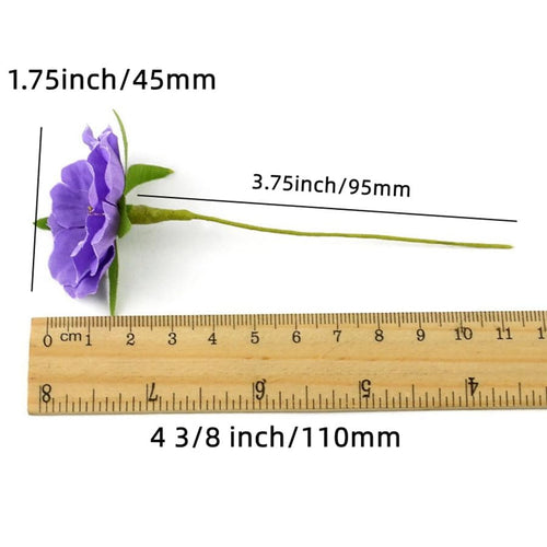 60pcs Mini Artificial Poppy Flowers Heads and Soft Stem,45mm Tiny Anemone Flower Green Leaf for Make Bridal Hair Clips,Cake Top,Wrist Corsage Boutonniere,Wreath Bracelet Flower (Red, White & Blue) - color: Red, White & Blue