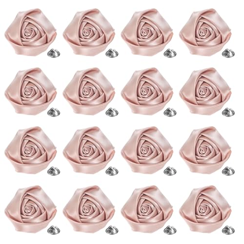 M METERXITY 16-Pack Lapel Pin for Men, Handmade Flower Brooch Button Pins for Men Suits, Formal Boutonnieres for Wedding/Groom/Corsage - color: Dirty Pink