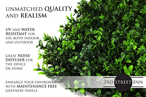 3rd Street Inn Artificial Greenery Wall Panels for Privacy - 4-Pack - color: Soft Touch Holly