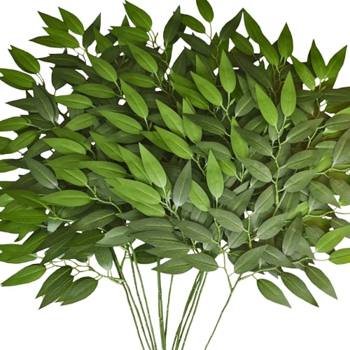 12pcs Italian Ruscus Greenery Stems 23" Artificial Silk Greenery Spray for Wedding Arch Bouquet Filler Indoor Home Décor