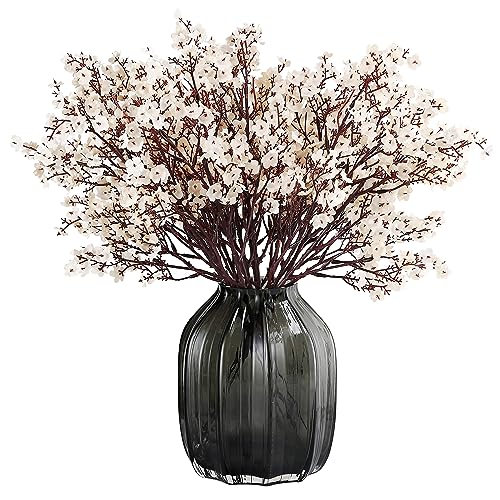 JAKY-Global Babys Breath Fabric Cloth Artificial Flowers 6 Bundle European Fake Silk Plants Decor Wedding Party Decoration Bouquets Real Touch DIY Home Garden (Beige, 6 Bundles) - color: Beige, size: 6 Bundles