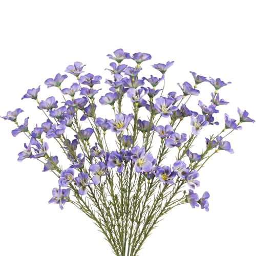 CITYES 10 Pcs Artificial Wildflowers with Stems Bulk Silk Spring Flowers 21 Inch Fake Forsythia Branches Purple Faux Wildflowers Floral Arrangements for Home Decor Indoor Outdoor Wedding Centerpieces - color: Purple