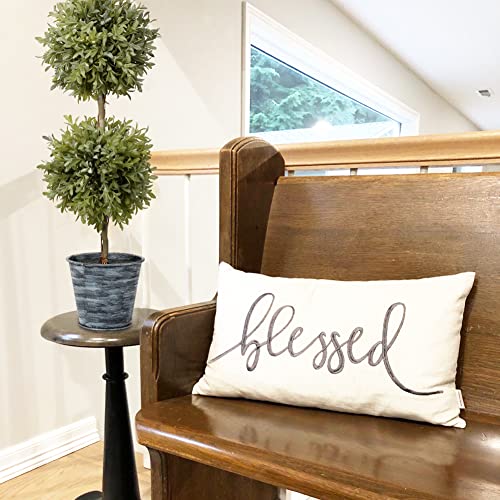 2 Ft Topiary Trees Artificial Boxwood Topiary Galvanized Potted Artificial Plants Indoor Artificial Potted Shrubs for Porch- Artificial Topiary for Outdoors & Indoors Decor - Set of 2 - color: 2 Ft