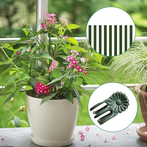 10pcs Green Plant Support Stakes with 15pcs Clips, Bendable Stakes for Tall Plants, Indoor & Outdoor Use - color: 25PCS