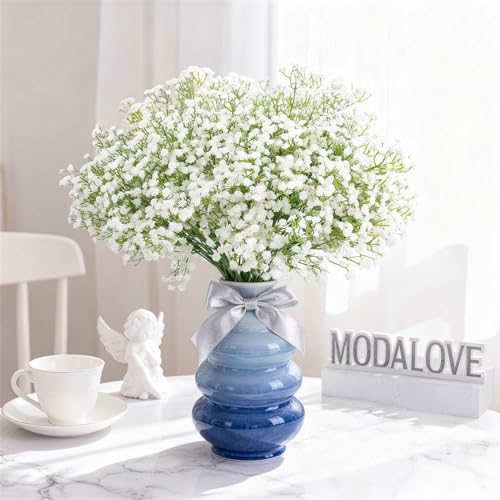 36 Pcs Babys Breath Artificial Flowers, White Artificial Flowers Bouquet, Faux Flower, Fake Gypsophila Bulk in Vase Floral Decor for Centerpieces Wedding Brides