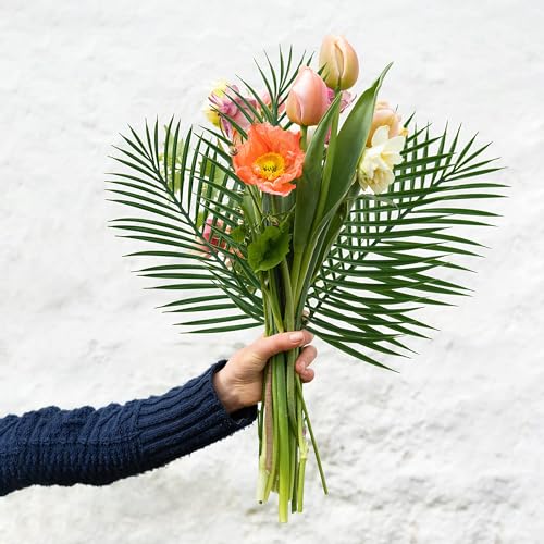 40 Pcs Artificial Palm Leaves, 20.4" Outdoor Faux Palm Fronds Fake Tropical Palm Leaves for Palm Sunday Flower Arrangement Wedding Birthday Party Home Spring Summer Decor - size: 40 Pcs
