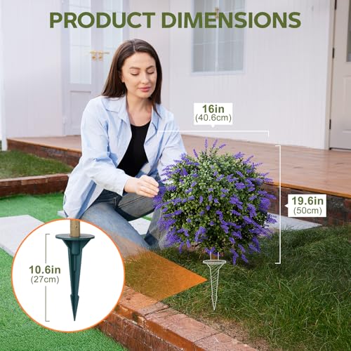 VeriNatural 2 Pack Artificial Lavender Topiary Ball Trees – 30.2in UV Resistant Fake Boxwood Shrubs with Realistic Flowers | Outdoor Indoor Faux Bushes for Porch, Patio & Garden Decor - size: 30.2in