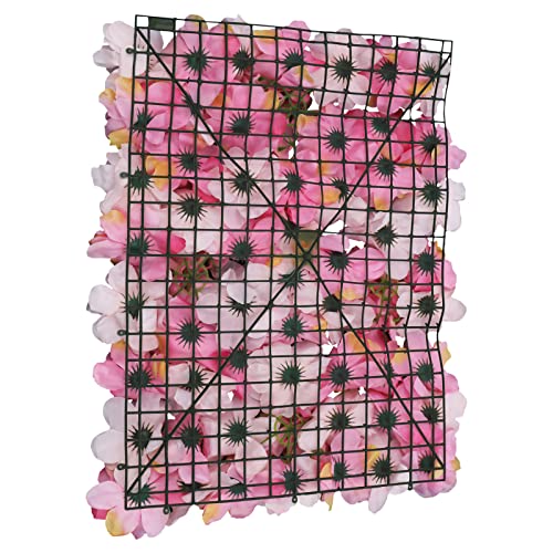 Flower Wall Panel, 6Pcs Artificial Dahlia Rose Floral Wall Backdrop Faux Flower Wall Mat Flower Wall Backdrop for Wedding Party Decoration - color: 6pcs Dark Light Pink