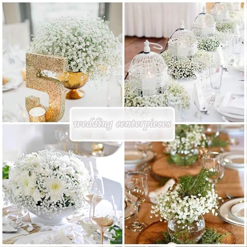 N&T NIETING Babys Breath Artificial Flowers Bulk White, 30Pcs Real Touch Faux Gypsophila Bouquets for Wedding Arch, Event Decor, Party Centerpieces, DIY Floral Arrangements, White - color: White, size: 30pcs-Standard