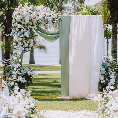 Wokceer Wedding Arch Backdrop Stand Square 8 x 8 FT Wedding Arches for Ceremony Metal Balloon Arch Frame for Wedding Birthday Party Garden Arbor Anniversary Event Decor - color: Gold, size: 8FT x 8FT