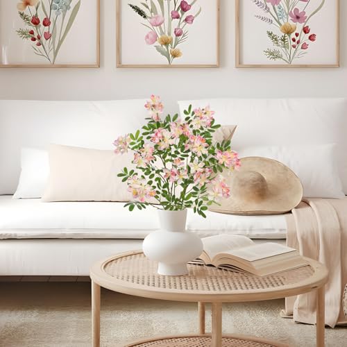 DILATATA Artificial Pink Flowers 29.5 Inch Long Stem Locust Flower Stems Faux Silk Sophora Japonica Blooms for Home Decor Wedding Centerpieces Wreath Farmhouse Floral Arrangements - color: Pink
