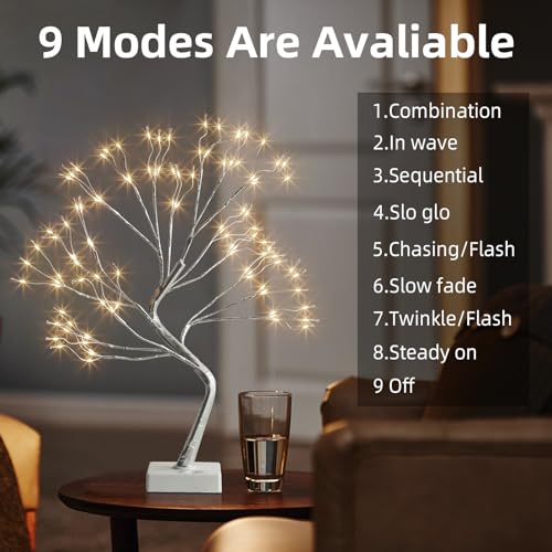 PEIDUO Fairy Light Tree, 108 LED Lighted Trees for Decoration Inside, Christmas Tree with 9 Modes & Timer, Fairy Light Spirit Tree for Home Indoor Christmas Decoration - style: 1PK Artificial Tree