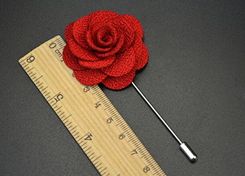 Flairs New York Gentleman's Essentials Premium Handmade Flower Lapel Pin Boutonniere - color: Champagne Gold [Begonia]