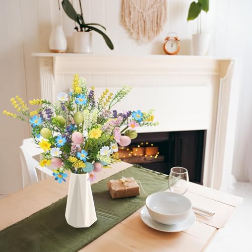 Easter Flower Decor 8Pack Easter Egg Picks Artificial Spring Floral Picks Decorations for Flower Arrangements Centerpiece Vase Fillers Home Window Sill Table Decor