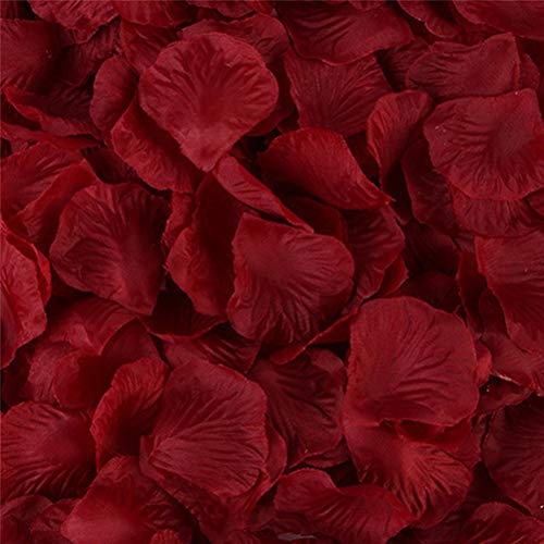 1000 Pieces Burgundy Artificial Silk Rose Petals Flower Decoration Wedding Party Color Burgundy - color: Burgundy