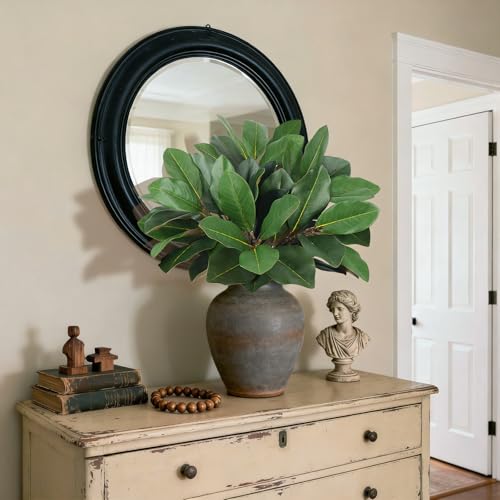 6 PCS 22" Magnolia Leaves Artificial Greenery Stems 3D Real Touch Faux Magnolia Branches Fake Bird of Paradise Decorative Plants for Vase Kitchen Office Table Home Decor - color: 6pcs Magnolia Leaves