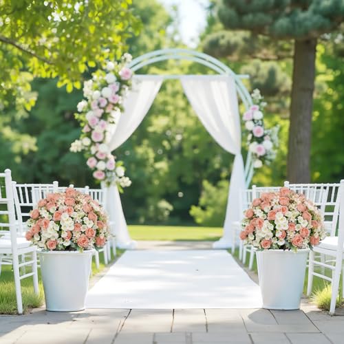 24" Artificial Potted Flowers for Outdoors Set of 2 - UV Resistant Faux Silk Peonies with Eucalyptus Plants in Cement Pots for Outside Front Porch Home Indoor Decor - color: Peach Blush, size: 24" Classic Peony