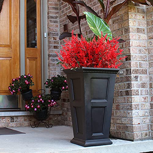 RECUTMS Artificial Outdoor Flowers, 8pcs Faux Outdoor Plant Plastic Lavender Bouquet,UV Resistant Flowers,Spring Decor,Lifelike Natural Fake Plant to Brighten Up Your Home (Red) - color: Red, size: 8 Bundles