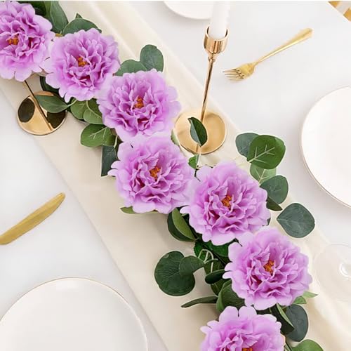 20 Pcs Artificial Flower Peonies, 5" Silk Fake Peonies with 6" Stems No Leaf, Faux Peonies Flowers for Decoration Wedding Home Party Centerpiece Decor Floral Art (Light Purple) - color: Light Purple
